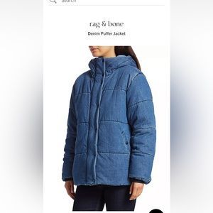 Rag&Bone denim puffer jacket, size Small, in very good condition